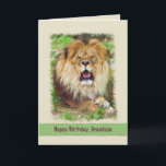 Geburtstag, Grandson Lion Karte<br><div class="desc">Wenige Tiere können der Schönheit und Majestät eines Löwen entsprechen.  Er macht eine fantastische Geburtstagskarte.</div>