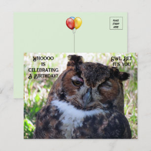 Geburtstag Große Horned Owl Postkarte