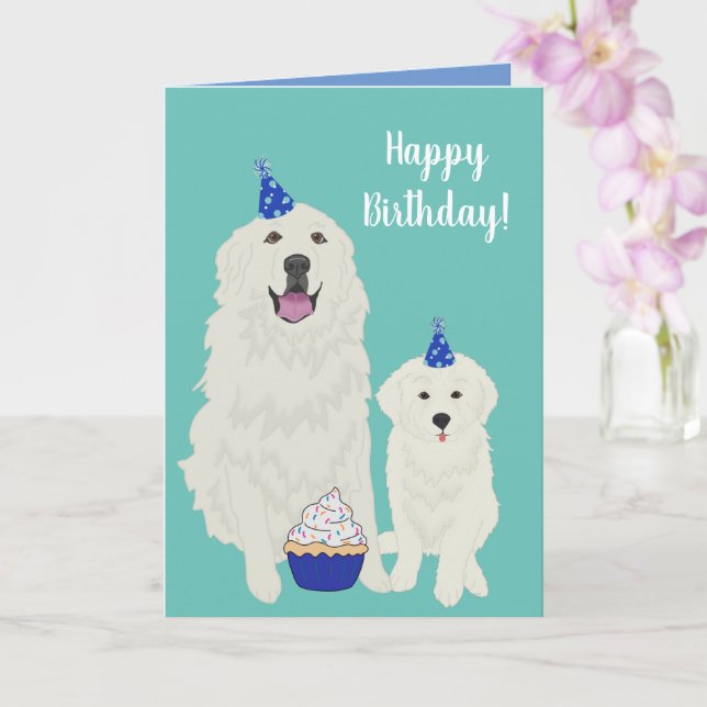 Geburtstag Große Pyrenäen Hundekarte Karte (Orchidee)