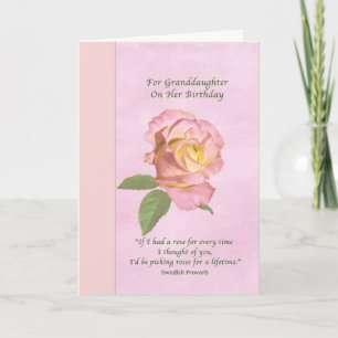 Geburtstag, Großtochter, Rose des Friedens Karte