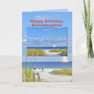 Geburtstag, Großtochter, Strand- und Ocean View Ca Karte