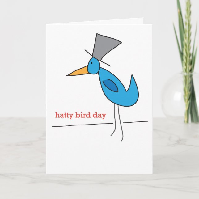 Geburtstag Grußkarte - Hatty Bird Day! Karte (Vorderseite)