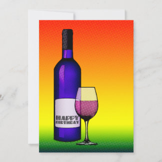 Geburtstag: Halbweinflasche Einladung