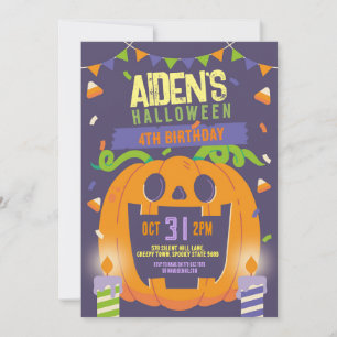 Geburtstag Halloween Kids Party Pumpkin Party Einladung