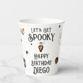 Geburtstag Halloween "Lasst uns Spaß machen" Doodl Pappbecher
