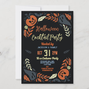Geburtstag Halloween Pumpkin Party Ghosts Cocktail Einladung