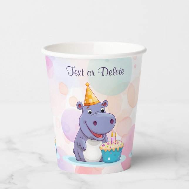 Geburtstag Hippo Paper Cups Pappbecher (Links)