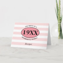 Geburtstag Hübsch Pink Girped Striped Feminine Chi