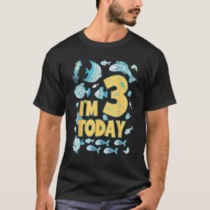 Geburtstag Ich bin 3 heute 3. Party Aquarium Ozean T-Shirt