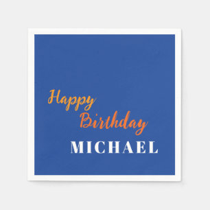 Geburtstag Ihr Name Minimalistisch Modern Serviette