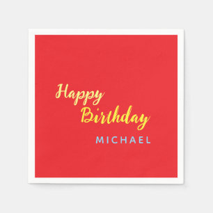 Geburtstag Ihr Name Minimalistisch Persönlich Mode Serviette