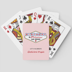 Geburtstag im fabulösen Las Vegas Blush Rosa Spielkarten