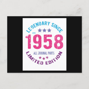 Geburtstag im Jahr 1958 Postkarte