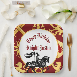 Geburtstag im Mittelalter Ritter Renaissance König Pappteller