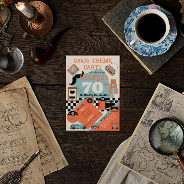 Geburtstag im Stil der 50er Einladung (Von Creator hochgeladen)