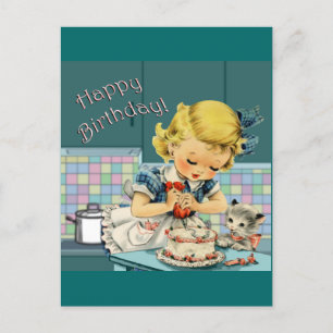 Geburtstag im Vintage-Stil   Postkarte