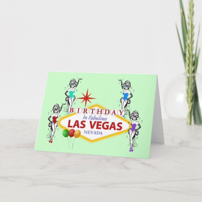 Geburtstag in Fabulous Las Vegas Showgirls Card Karte (Vorderseite)