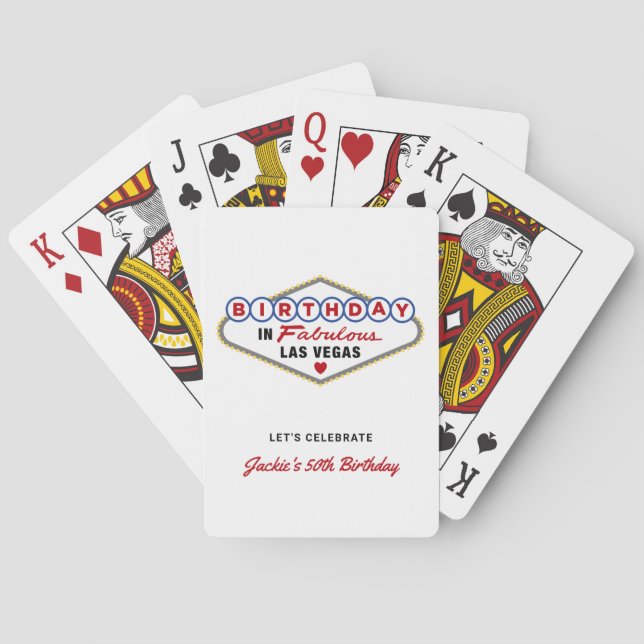 Geburtstag in Fabulous Las Vegas White Spielkarten (Rückseite)