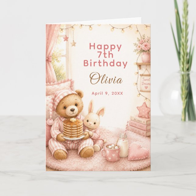 Geburtstag in gemütlichen Pyjamas Karte (Vorderseite)