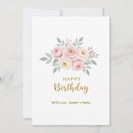 Geburtstag individuell anpassbare digitale Blüte Feiertagskarte