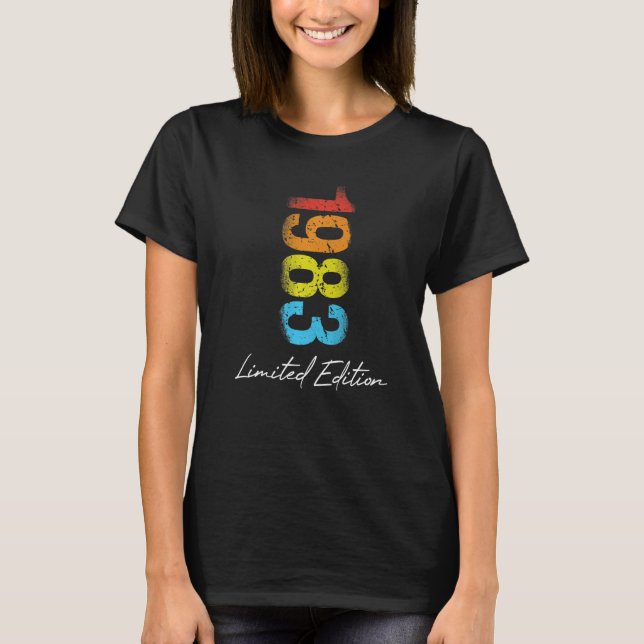 Geburtstag Jahr 1983 Gebrauchte Grunge Vintag T-Shirt (Vorderseite)
