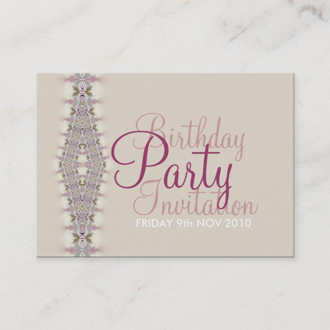 Geburtstag + Jeden Anlaß Party Einladung Card (Vorderseite)