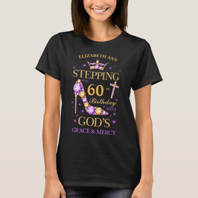 Geburtstag, jedes Alter, essbar, christlich, lila T-Shirt (Vorderseite)