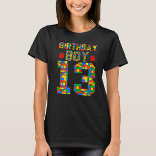 Geburtstag Junge 13 Brick Builder Blocks Master Bu T-Shirt