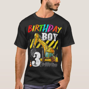 Geburtstag Junge 3. Bagger 3 Jahre alter Bau T-Shirt