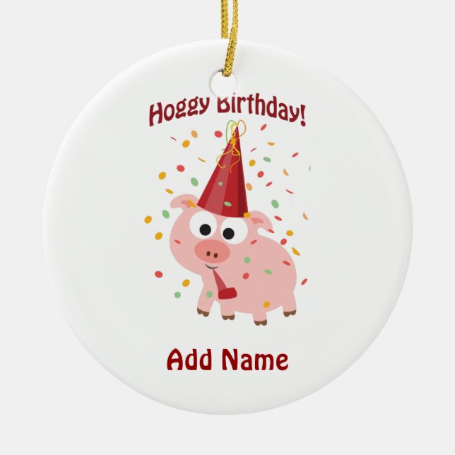 Geburtstag! Keramik Ornament (Vorne)