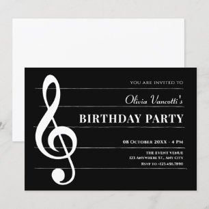 Geburtstag klassischer Musiknoten Einladung