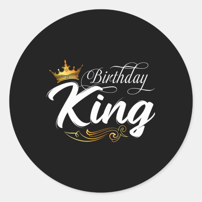 Geburtstag König Vater Daddy Vatervater Tag Runder Aufkleber (Vorderseite)