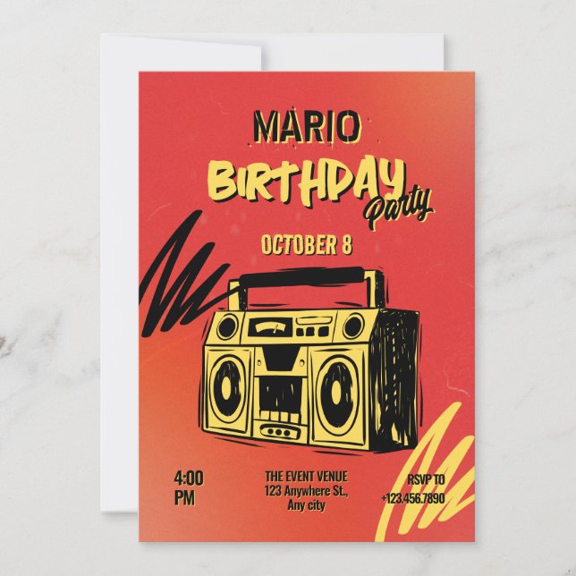 Geburtstag kreativer künstlerischer Straßenkunst Einladung (Vorderseite)