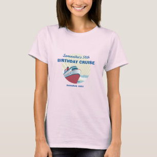 Geburtstag Kreuzfahrt mit Vintagem Kreuzfahrtschif T-Shirt
