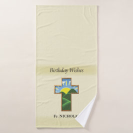 Geburtstag Kreuzpriester Personalisiert Badehandtuch