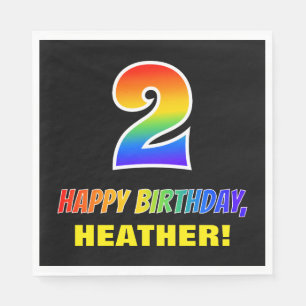 Geburtstag: kühl, Spaß, einfach, Regenbogen 2 Serviette