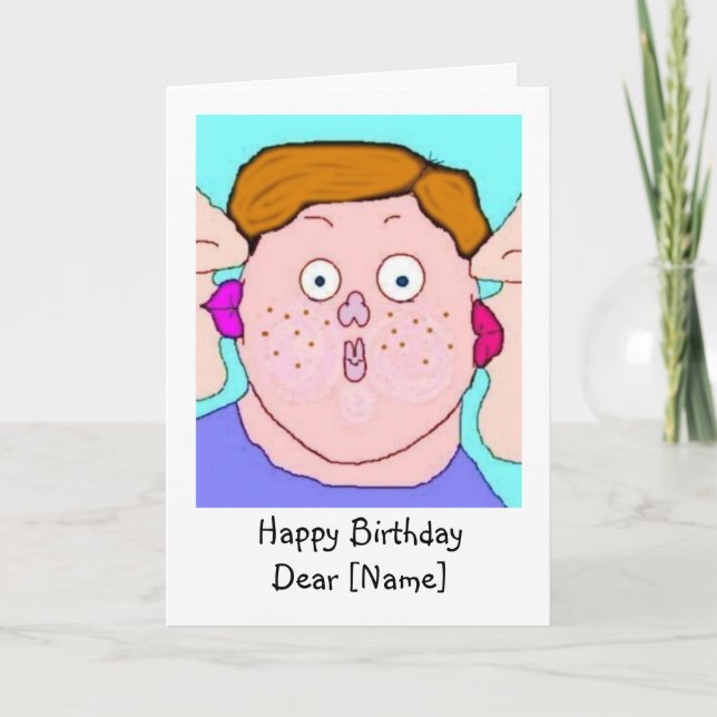 Geburtstag Kuss-Sehen kundenspezifische Karte (Vorderseite)