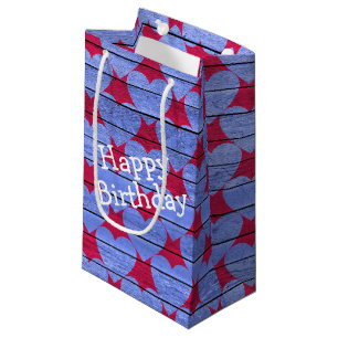 Geburtstag Lila Holzherz Muster Kleine Geschenktüte