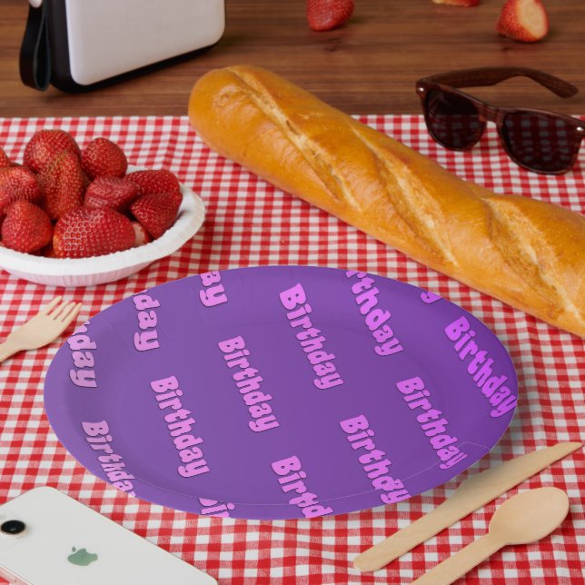 Geburtstag (lila) pappteller (Picknick)