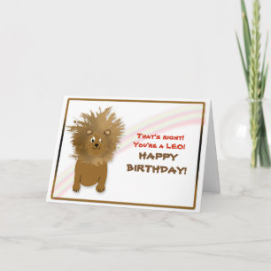 GEBURTSTAG - LÖWE - LÖWE - SPASS KARTE