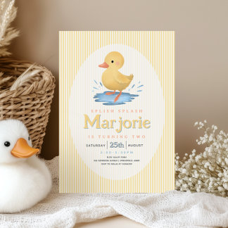 Geburtstag Mädchen Entenküken Pfütze Sommer Einladung