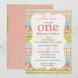 Geburtstag Mädchen Shabby Roses Cottage Benutzerde Einladung