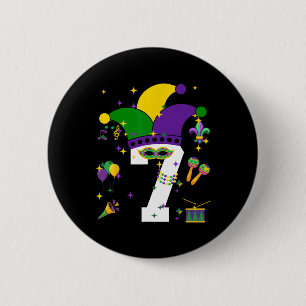 Geburtstag Mardi Gras Thema 7 Jahre Jungen Ki Button