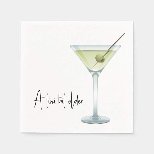 Geburtstag Martini auf Weiß Serviette (Vorderseite)