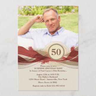 Geburtstag Meilenstein Tan Foto Einladung