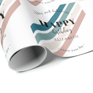 Geburtstag Minimalistisches Design in Pastellfarbe Geschenkpapier