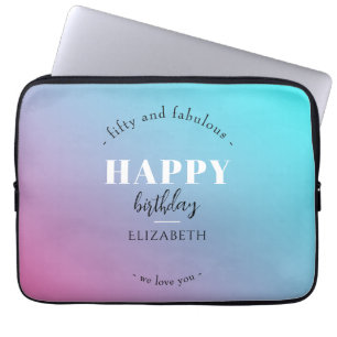 Geburtstag Minimalistisches Design in Pastellfarbe Laptopschutzhülle