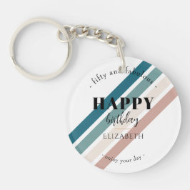 Geburtstag Minimalistisches Design in Pastellfarbe Schlüsselanhänger
