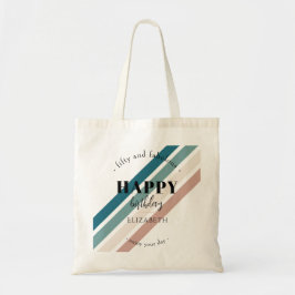 Geburtstag Minimalistisches Design in Pastellfarbe Tragetasche