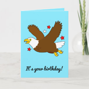 Geburtstag mit Adler, der zwischen den Sternen sch Karte